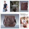 Picture of Leathario Leather Shoulder Bag Mens Retro Leather Messenger Bag Crossbody Bag Satchel Bag Ipad Bag 11 inch Brown