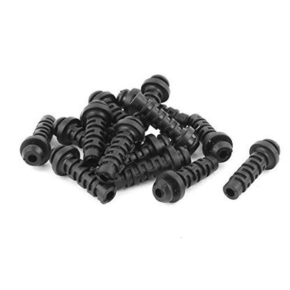 Picture of uxcell 15 Pcs Rubber Strain Relief Cord Boot Protector Wire Cable Sleeve Hose 25mm Long