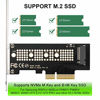 Picture of NVMe PCIe Adapter - M.2 NVMe SSD to PCIe X4/X8/X16 Adapter Card for Desktop, Support NVMe M and B+M Key SSD Type 2280 2260 2242 2230, for Samsung 960Evo SM961 SM951 PM961 and More M.2 NVMe SSD