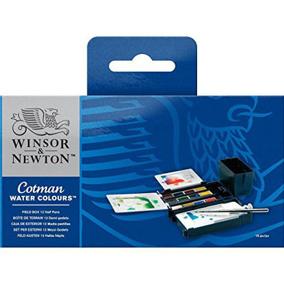 Picture of Winsor & Newton Cotman Water Colour Paint Field Box Set, Set of 12, Half Pans
