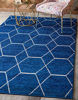 Picture of Unique Loom Trellis Frieze Collection Lattice Moroccan Geometric Modern Navy Blue Area Rug (4' 0 x 6' 0)