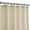Picture of Extra Long Fabric Waffle Weave Shower Curtain 84 inch Height, Hotel Luxury Spa, Water Repellent, 230gsm Heavy Duty, Machine Washable, Cream Pique Pattern, 71x84