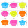 Picture of To encounter Silicone Cupcake Baking Cups 36 Pack Non Stick Cake Molds Sets 9 Shapes Silicone Muffin Pan for Baking Silicone Muffin Liners