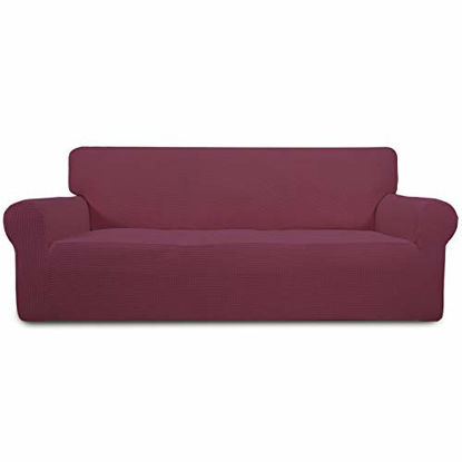 Picture of Easy-Going Stretch Oversized Sofa Slipcover 1-Piece Sofa Cover Furniture Protector Couch Soft with Elastic Bottom for Kids,Polyester Spandex Jacquard Fabric Small Checks ASH Rose