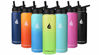 Picture of HYDRO CELL Stainless Steel Water Bottle with Straw & Wide Mouth Lids (24oz) - Keeps Liquids Perfectly Hot or Cold with Double Wall Vacuum Insulated Sweat Proof Sport Design (Teal 24oz)