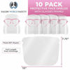 Picture of TCP Global Salon World Safety Face Shields with Pink Glasses Frames (Pack of 10) - Ultra Clear Protective Full Face Shields to Protect Eyes, Nose, Mouth - Anti-Fog PET Plastic, Goggles