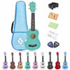 Picture of Soprano Ukulele Beginner Pack, 21 Inch Basswood kids Ukuleles Starter Kit with Gig Bag Digital Tuner Spare Strings and Picks. (green)