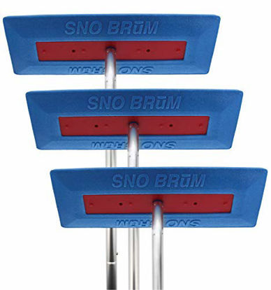 Picture of SNOBRUM - The Original Snow Remover for Cars and Trucks - 28 to 48 Inch Snow Brush with Foam Head and 3 Piece Handle - Made in The USA, Push-Broom Design - No-Scratch Snow Removal - 3 Pack