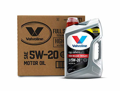 Picture of Valvoline Full Synthetic High Mileage with MaxLife Technology SAE 5W-20 Motor Oil 5 QT, Case of 3