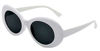 Picture of WebDeals (TM) - Oval Round Retro Oval Sunglasses Color Tint or Smoke Lenses Clout Goggles (#1 White, Smoke)