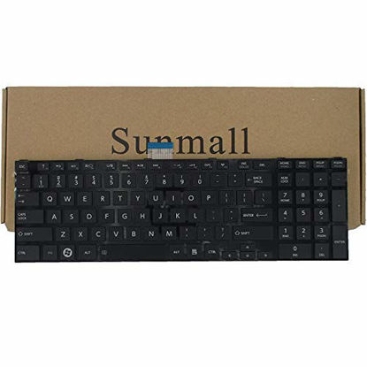 Picture of SUNMALL Laptop Keyboard Replacement (with Frame) for Toshiba Satellite c850 c855 c855d l850 l855 c875 c875d l875d p850 p855 p875d Black US Layout(6 Months Warranty)