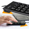 Picture of Perixx Peripad-202H Wired Slim Numeric Keypad, X Type Scissor Keys with 2 USB Hubs and Tab Key, Black