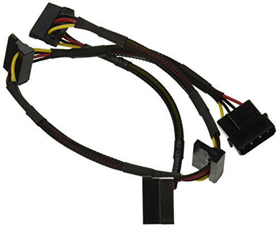 Picture of Monoprice 108794 24-Inch 4-Pin Molex Male to 4 15-Pin SATA II Female Power Cable Net Jacket