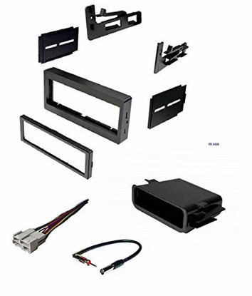 Picture of Car Stereo Dash Kit, Wire Harness, Antenna Adapter, Pocket for Installing a Single Din Radio Compatible with Some GM 1995-2002 Astro Avalanche Silverado Suburban Tahoe GMC Sierra Yukon-No Premium Amp