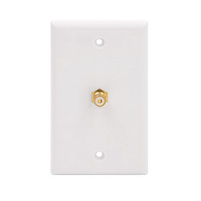 Picture of VCE Single RCA Connector Wall Plate for Subwoofer Audio Port-White