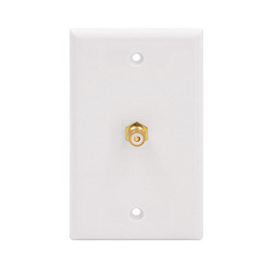 Picture of VCE Single RCA Connector Wall Plate for Subwoofer Audio Port-White