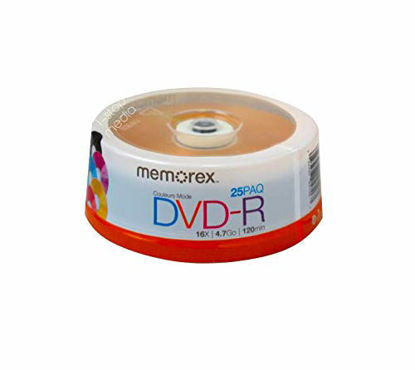Picture of Memorex DVD Recordable Media - DVD-R - 16x - 4.70 GB - 25 Pack Spindle 05706