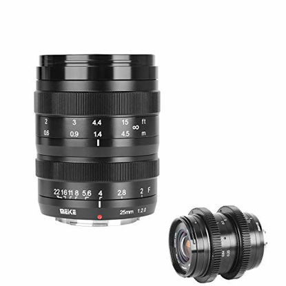 Picture of Meike 25mm F2.0 M43 Large Aperture Low Distortion Wide Angle Maunal Sharp Lens for Olypums Panasonic MFT Mount Mirrorless Cameras