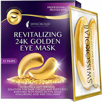 Picture of Under Eye Patches For Puffy Eyes 24k Gold Eye Mask For Dark Circles And Puffiness Collagen Eye Gel Pads Moisturizing & Reducing Wrinkles Anti-Aging Hyaluronic Acid