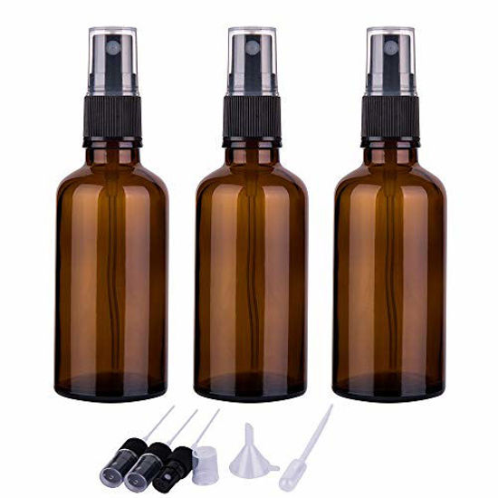 Picture of 2oz Amber Glass Spray Bottles for Essential Oils, Small Empty Spray Bottle, Fine Mist Spray, Set of 3