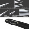 Picture of Sivote Eyelash Tweezers, 2-Pack, Hand Calibrated Straight and Curved Tips, Stainless Steel Lash Tweezers for Eyelash Extensions, Matte Silver