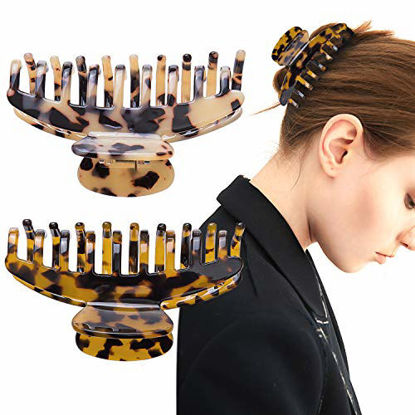 Picture of 2 Large Hair Claw Clips Nonslip Big Hair Claw Clips for Women Hair Clips for Women Girls Strong Hold Hair Clips for Thick Hair Accessories