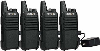 Picture of Retevis RT22 Two Way Radio Long Range Rechargeable,Portable 2 Way Radio,Handsfree Walkie Talkie for Adults Commercial Cruises Hunting Hiking (4 Pack)