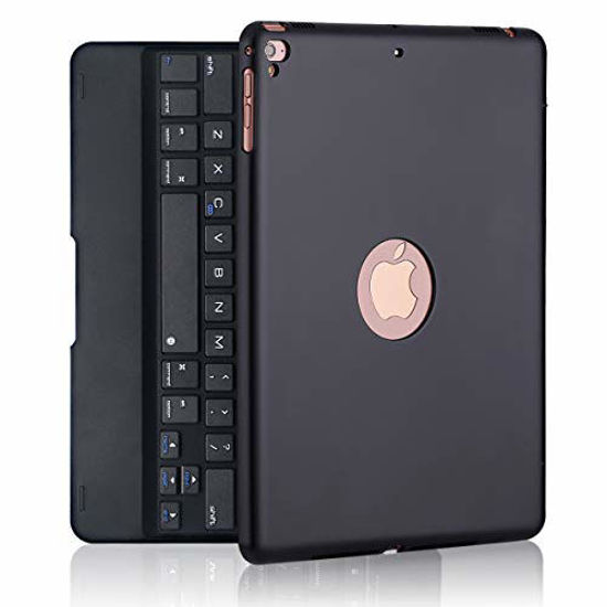 Picture of iPad Keyboard Case for iPad Pro 9.7 Inch, New 2018 iPad, 2017 iPad, iPad Air 1 and 2 Bluetooth Keyboard with 130° Smart Folio Hard Back Cover, Ultra Slim, Auto Wake and Sleep - Black