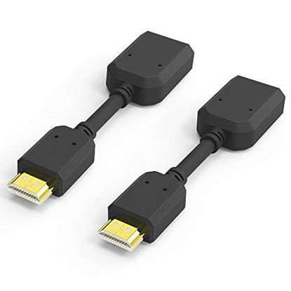 Picture of HDMI Extension Cable, Extractme 2-Pack High Speed HDMI Male to Female Extender Adapter Converter Support 4K & 3D 1080P for Google Chrome Cast, Roku Stick, TV Stick, HDTV, PS3/4, Xbox360, Laptop and PC