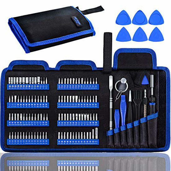 Picture of Professional Computer Repair kit, Precision Electronic Screwdriver Set, with 112 Magnetic Bit for Cell Phone, PC, MacBook, Laptop, PS4, Xbox, Nintendo, Ring Doorbell, Repair of Small Technical Tools