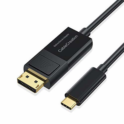 Picture of CableCreation 8K Bi-Directional DisplayPort to USB C Cable 6FT [HDR, 8K@60Hz, 4K@144Hz, 2K@165Hz], DP 1.4 to USB C Cable, Compatible for MacBook Pro/Air 2020/2018, iPad Pro/Air, Dell XPS