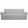 Picture of Easy-Going Stretch Oversized Sofa Slipcover 1-Piece Couch Sofa Cover Furniture Protector Soft with Elastic Bottom for Kids, Spandex Jacquard Fabric Small Checks(X Large,Silver Gray)