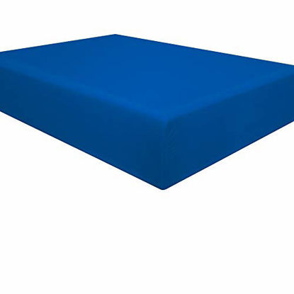 Picture of NTBAY Microfiber Twin Extra-Long Fitted Sheet, Wrinkle, Fade, Stain Resistant Deep Pocket Bed Sheet, Royal Blue