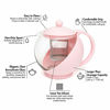 Picture of Primula Half Moon Teapot with Removable Infuser, Borosilicate Glass Tea Maker, Stainless Steel Filter, Dishwasher Safe, 40-Ounce, Pink