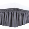 Picture of Biscaynebay Wrap Around Bed Skirts Elastic Dust Ruffles, Easy Fit Wrinkle and Fade Resistant Silky Luxrious Fabric Solid Color, Dark Grey for Full and Full XL Size Beds 21 Inches Drop