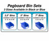 Picture of Pegboard Bins - 12 Pack Blue Large - Hooks to Any Peg Board - Organize Hardware, Accessories, Attachments, Workbench, Garage Storage, Craft Room, Tool Shed, Hobby Supplies, Small Parts