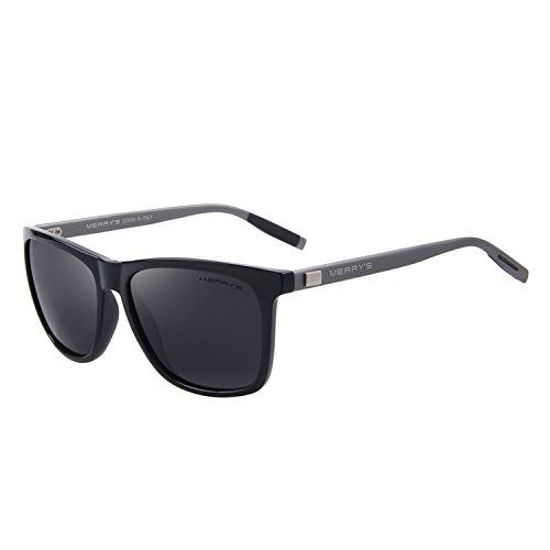 GetUSCart- MERRY'S Unisex Polarized Aluminum Sunglasses Vintage Sun Glasses  For Men/Women S8286 (Black, 56)
