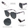 Picture of SOJOS Fashion Round Sunglasses for Women Men Oversized Vintage Shades SJ2057 with Black Marble Frame/Grey Lens