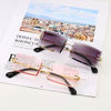 Picture of Dollger Rimless Rectangle Sunglasses for Women Fashion Frameless Square Glasses for Men Ultralight UV400 Eyewear Unisex Pink