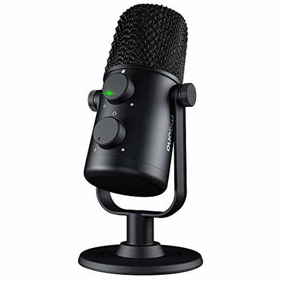 Picture of USB Microphone MAONO AU-902 Cardioid Condenser Podcast Mic with Dual Volume Control, Mute Button, Monitor Headphone Jack, Plug and Play for Vocal, YouTube, Livestream, Recording, Gaming