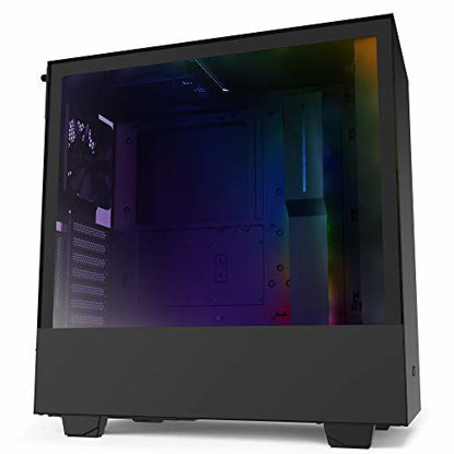Picture of NZXT H510i - CA-H510i-B1 - Compact ATX Mid-Tower PC Gaming Case - Front I/O USB Type-C Port - Vertical GPU Mount - Tempered Glass Side Panel - Integrated RGB Lighting - Black