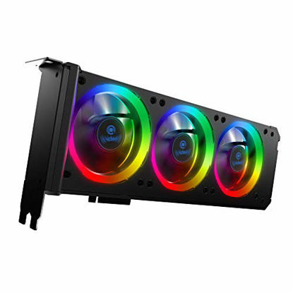 Picture of anidees Graphic Card Cooler 3 x 80mm PWM Fan, Support Aura SYNC/MSI Mystic Sync/ASROCK Aura RGB/GIGABYTE RGB Fusion (5V 3 Pin Addressable headers ONLY) PCI Mount Bracket with Remote- AI-GP-CL