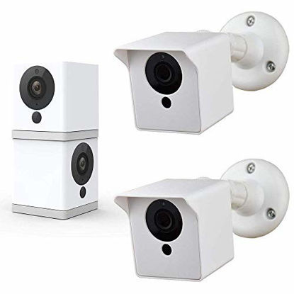 Picture of Wyze Camera Outdoor Mount for Wyze Cam V2,Wyze Mount with Weather Proof for Wyze Cam Outdoor or Indoor Use[Wyze Camera Not Included] - White,2Pack
