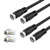 Picture of Coaxial Cable 1ft, Short Coax Cable 1 Foot, 0.3m 2-Pack with Right Angle Connectors, RFAdapter Black 75 Ohm Shield Digital RG6 Cables with F-Male Connectors for TV Antenna DVR Satellite