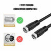 Picture of Coaxial Cable 1ft, Short Coax Cable 1 Foot, 0.3m 2-Pack with Right Angle Connectors, RFAdapter Black 75 Ohm Shield Digital RG6 Cables with F-Male Connectors for TV Antenna DVR Satellite