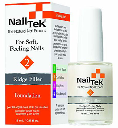 Picture of Nail Tek Foundation 2, Ridge Filling Strengthening Base Coat for Soft and Peeling Nails, 0.5 oz, 1-Pack