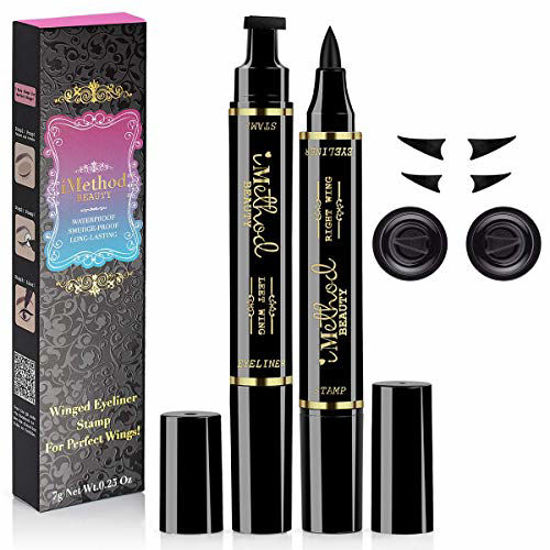 Picture of iMethod Eyeliner Stamp - iMethod 2 Pens Winged Eyeliner Stamp, Perfect Wing Cat Eye Stamp, Long Lasting Liquid Eye Liner, Waterproof & Smudgeproof Makeup