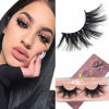 Picture of GOO GOO 3D Mink Eyelashes Fake Eyelashes, 25mm Dramatic Long Siberian Mink Eyelashes Natural Layered Effect Hand Made Strips Eyelashes Reusable Make Up Real False Eyelashes 1 Pair