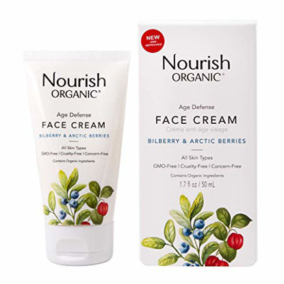 Picture of Nourish Organic | Age Defense Face Cream - Bilberry & Arctic Berries | GMO-Free, Cruelty Free, Fragrance Free (1.7oz)