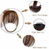 Picture of AISI QUEENS Clip in Bangs 100% Human Hair Extensions Reddish Brown Clip on Fringe Bangs with nice net Natural Flat neat Bangs with Temples for women One Piece Hairpiece (Air Bangs, Medium Brown)